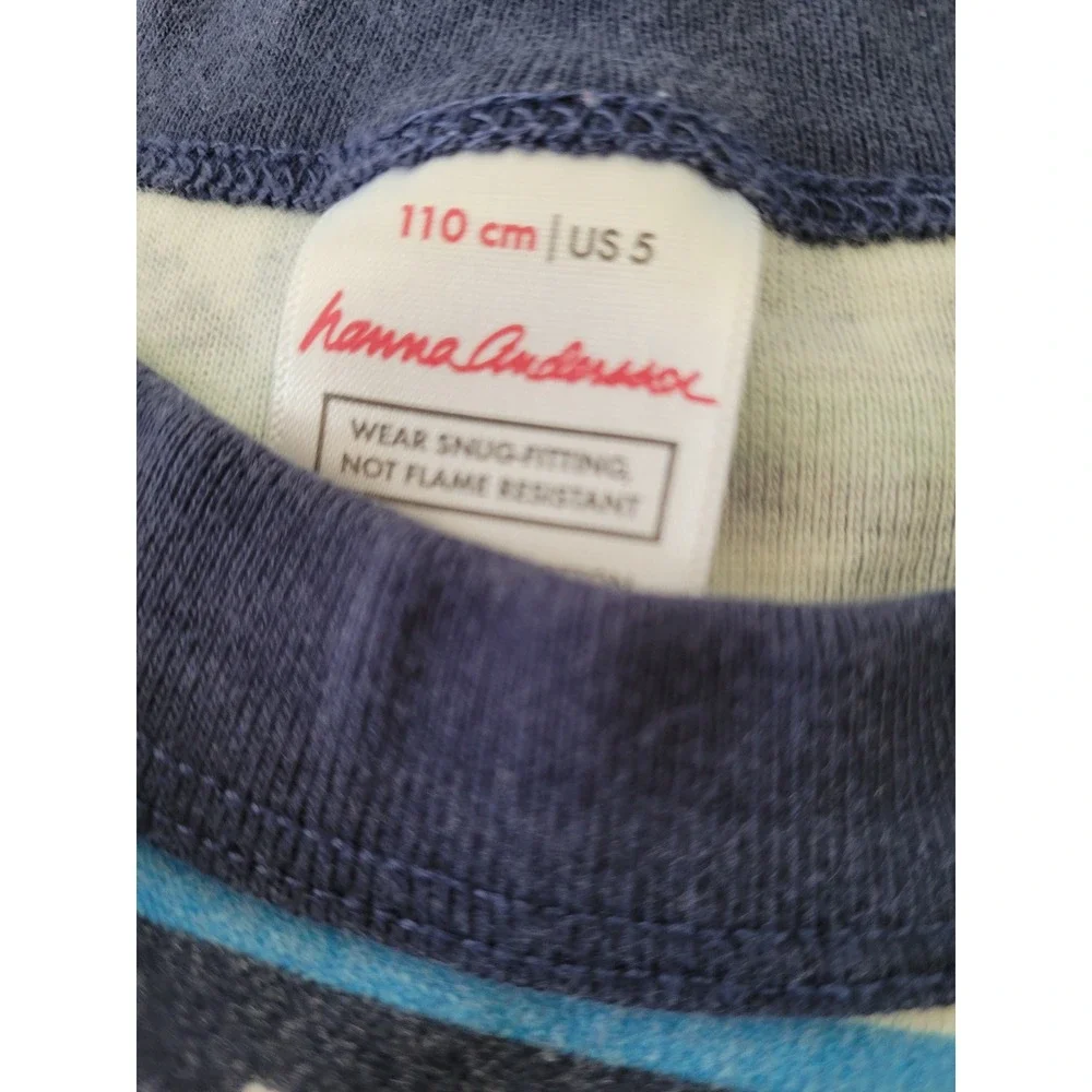 Hanna Andersson Kids US 5 Apres Ski Fair Isle Pajamas Blue Organic‎ Cotton #9